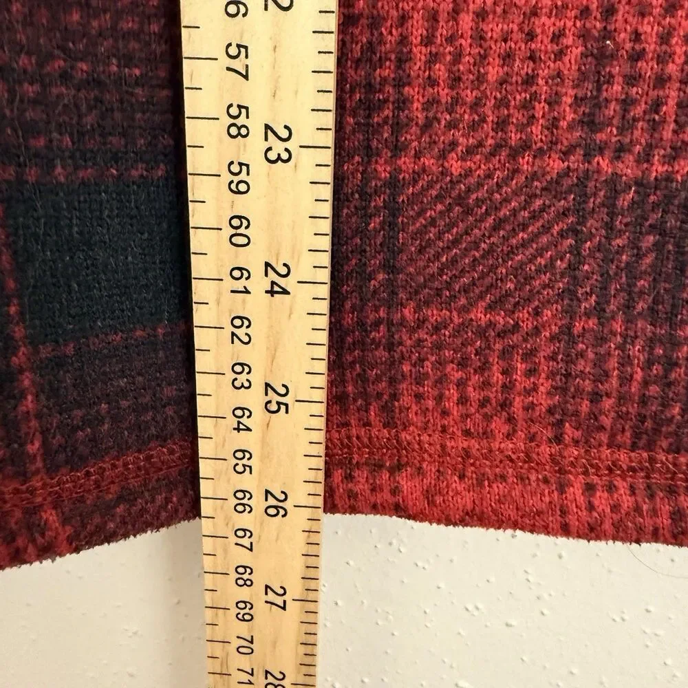 The North Face Jacket Men’s Sz Medium Fleece Pullover Red Plaid 1/2 Zip